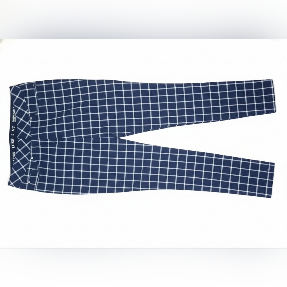 4/20$ Luxe Navy and White Plaid Pants - Picture 3 of 5